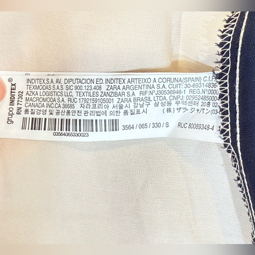 Women’s ZARA Navy & Cream Maxi dress- Size Small - Picture 11 of 13